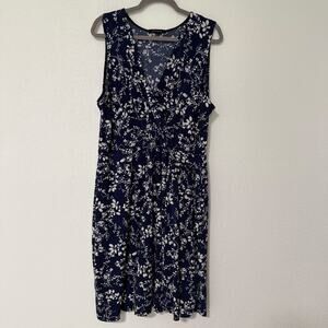 Hail3y:23 Women's Blue Floral Faux Wrap Sleeveless Dress Size 2X